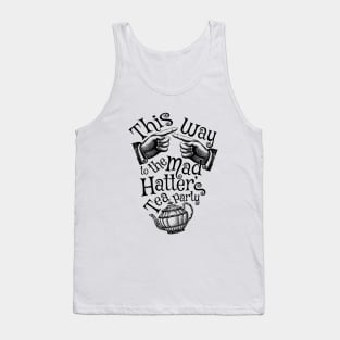 Mad Hatter Tea Party - Black Tank Top